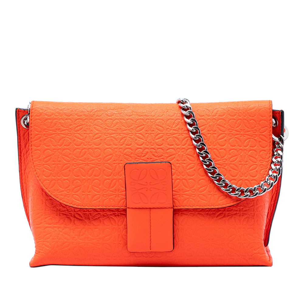 Pre-Loved LOEWE Embossed Anagram Leather Repeat Avenue Crossbody
